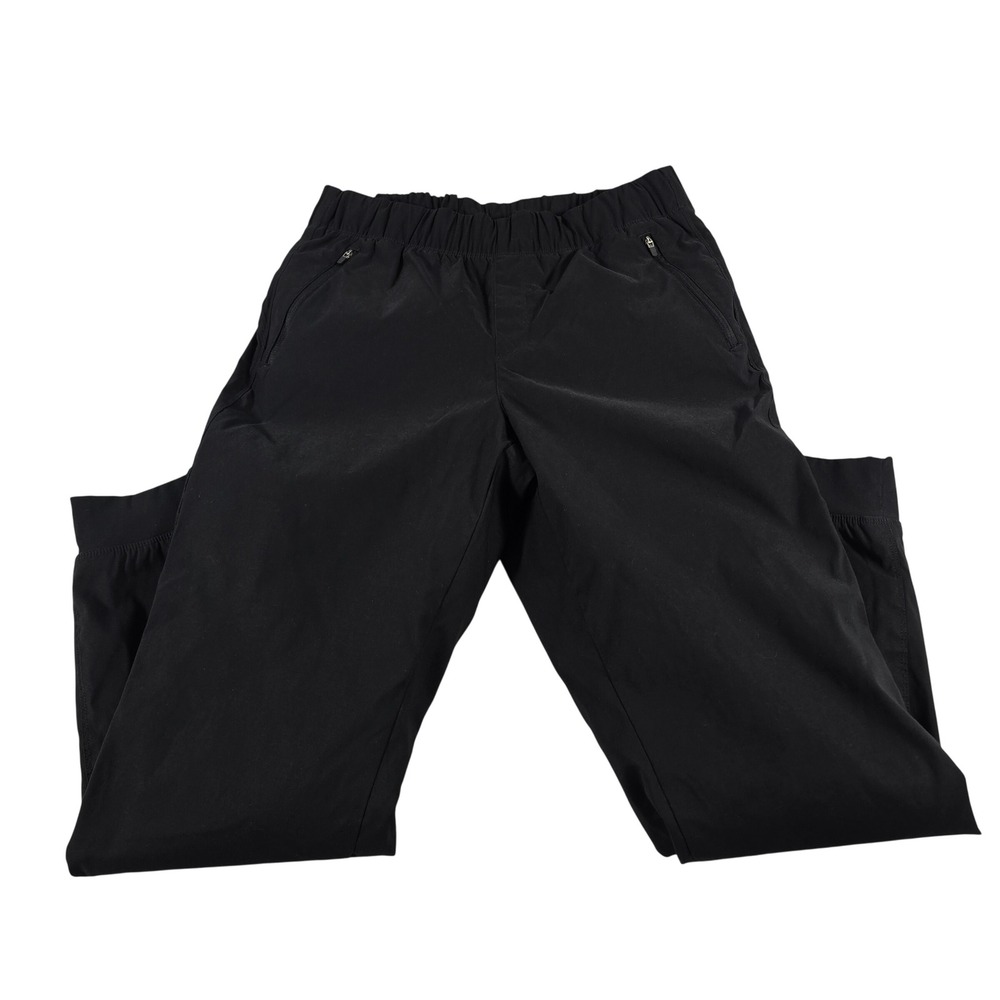 Eddie Bauer Womens Fleece Lined Joggers Black Polar Fleece Pants 8 1905993‎